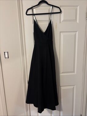Zara linen blend  Black Midi Dress size small